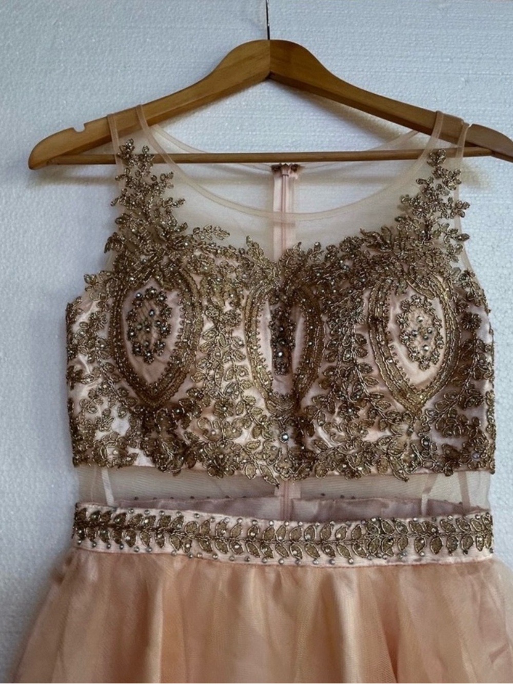 Pink Embellished Tulle Party Dress